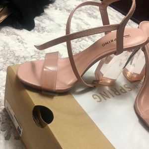 Call it Spring pink clear heels